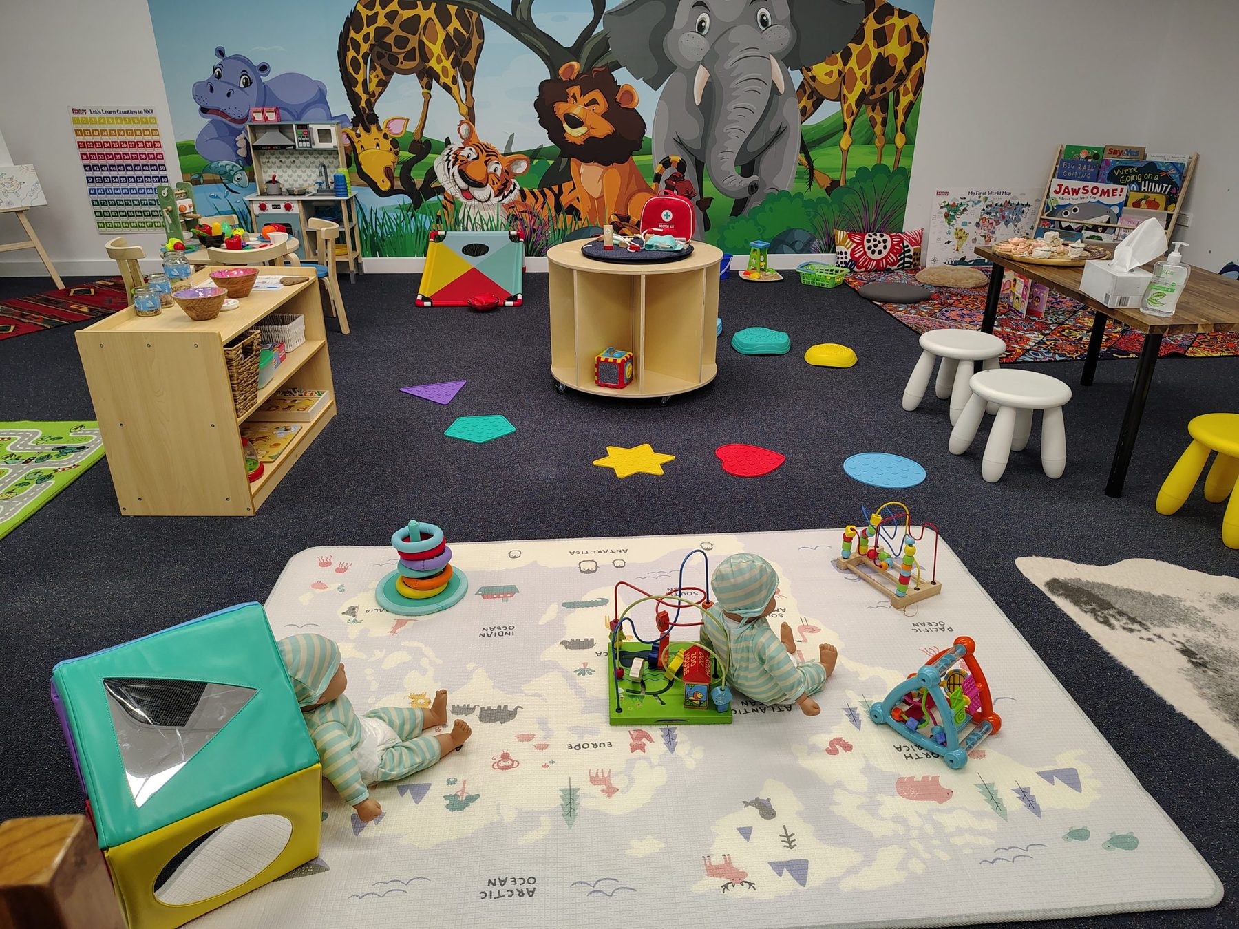LIHE's early childhood simulation room, set up as an early learning environment